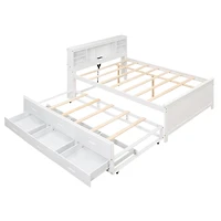 Streamdale Twin Platform Bed with Storage, Usb, Trundle, and Drawers