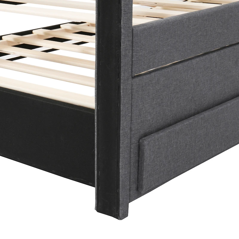 Streamdale Twin Upholstered Bed with Trundle and Drawers