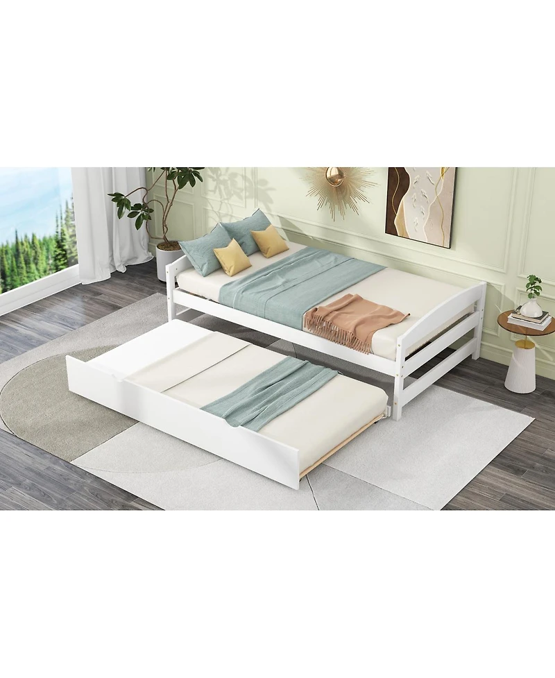 Streamdale Twin Size Platform Bed With Twin Size Trundle