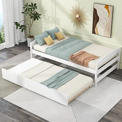 Streamdale Twin Size Platform Bed With Twin Size Trundle