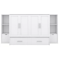 Streamdale Full Murphy Bed with Shelves, Drawers and Usb Ports, Gray