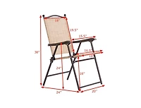 Slickblue Set of 2 Patio Folding Sling Back Camping Deck Chairs