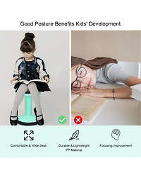 Slickblue Adjustable Active Learning Stool Sitting Home Office Wobble Chair with Cushion Seat