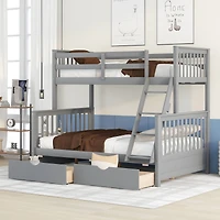 Streamdale Twin-Over-Full Bunk Bed With Ladders And Two Storage Drawers