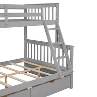 Streamdale Twin-Over-Full Bunk Bed With Ladders And Two Storage Drawers