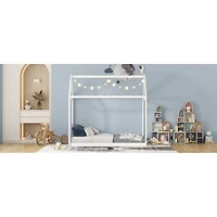 Simplie Fun Twin Size Wooden House Bed