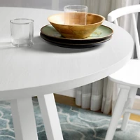 Streamdale Furniture Edo Contemporary Round Dining Table, Trestle Base, White Finish