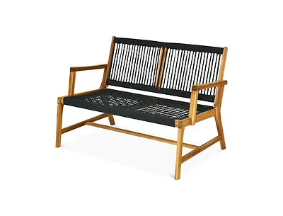 Slickblue 2-Person Acacia Wood Yard Bench for Balcony and Patio
