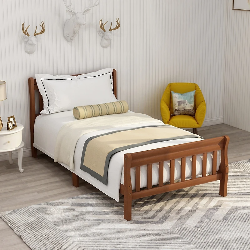 Streamdale Twin Platform Bed Frame with Headboard and Footboard