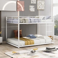 Streamdale Full Over Metal Bunk Bed, Low Bed With Ladder