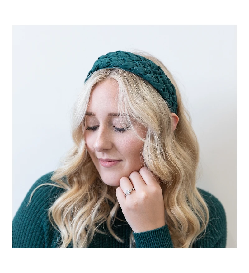 Women s Blushing Braid Headband - Dark Green