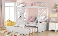Streamdale Twin Size House Bed Wood Bed With Twin Size Trundle