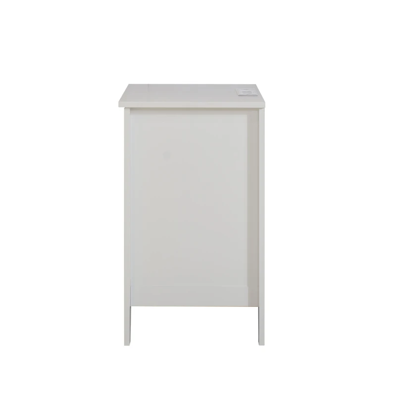 Streamdale Modern White 3-Drawer Nightstand with Usb Charging