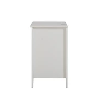 Streamdale Modern White 3-Drawer Nightstand with Usb Charging