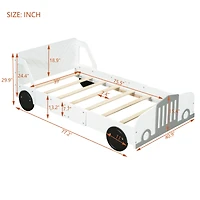 Streamdale Twin Car-Shaped Platform Bed With Wheels, Blue