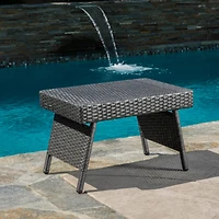 Streamdale Charming Transitional Faux Rattan Wicker Accent Table