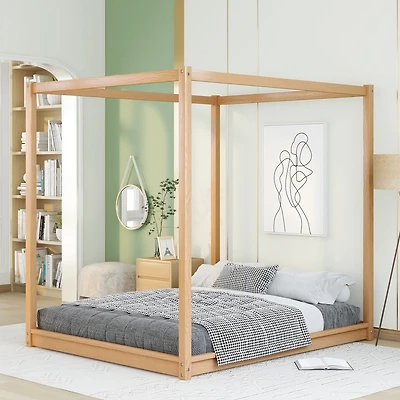 Streamdale Queen Canopy Platform Bed With Support Legs