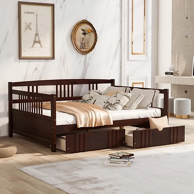 Streamdale Full Daybed Wood Bed With Two Drawers