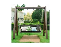 Slickblue 2-Person Rattan Hanging Porch Swing Chair