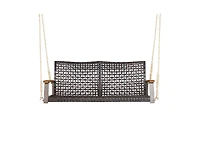 Slickblue 2-Person Rattan Hanging Porch Swing Chair