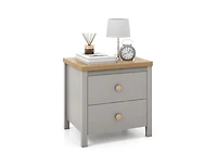 Slickblue 2-Drawer Nightstand with Rubber Wood Legs