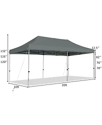 Slickblue 10 x 20 Feet Adjustable Folding Heavy Duty Sun Shelter with Carrying Bag