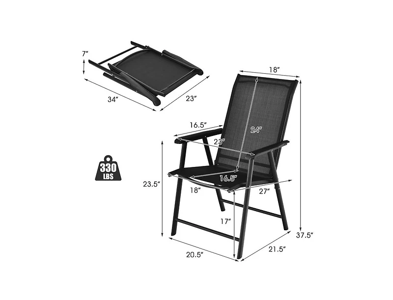 Slickblue 4-Pack Patio Folding Chairs Portable for Outdoor Camping