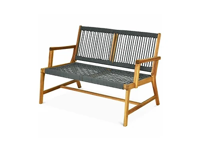 Slickblue 2-Person Acacia Wood Yard Bench for Balcony and Patio