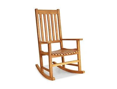 Slickblue Indoor Outdoor Wooden High Back Rocking Chair