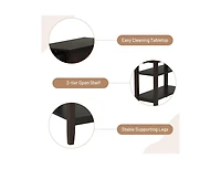 Side Table with Drawer and 2 Open Shelves, Compact End Table for Small Spaces