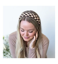 Padded Headband - Brown Checkered