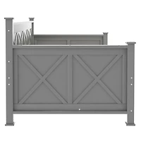 Simplie Fun Twin Size Daybed With 2 Large Drawers, X-Shaped Frame, Modern And Rustic Casual Style Daybed