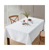Hlc.me Modena Fabric Tablecloth, Jacquard Fabric Table Cloth for Rectangle Table, Advanced Water Resistance, Fade, Wrinkle
