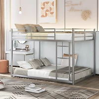 Streamdale Full Over Metal Bunk Bed, Low Bed With Ladder