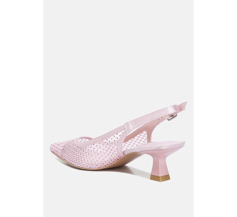Siev rhinestone slingback mules