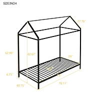 Streamdale Twin Metal Floor Bed Frame for Kids