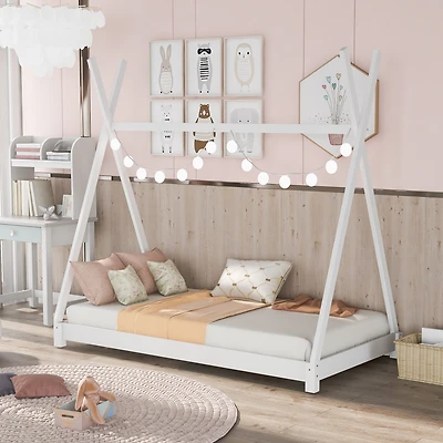 Streamdale Twin House Platform Bed With Triangle Structure