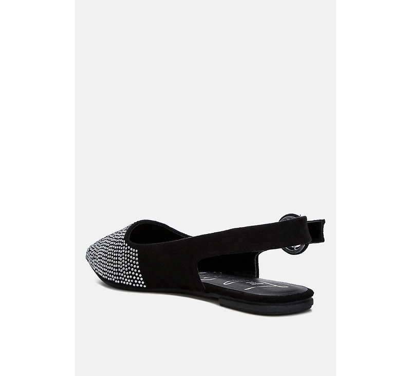 jarisa rhinestones embellished slingback mules