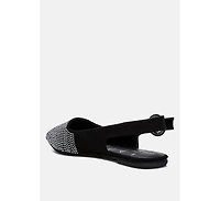 jarisa rhinestones embellished slingback mules