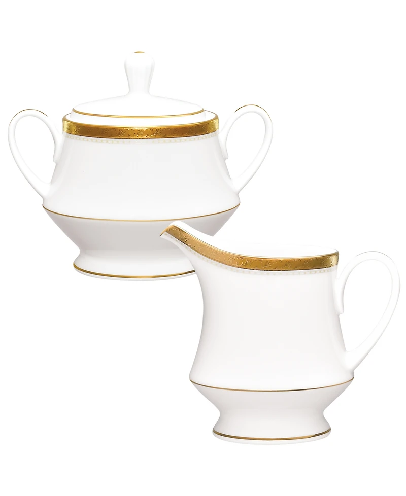 Noritake Charlotta Platinum 2 Piece Sugar Creamer Set