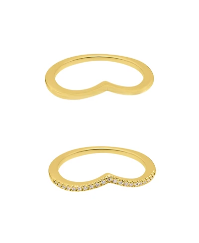 Adornia Gold Chevron Pair of Rings