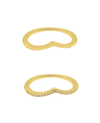 Adornia Gold Chevron Pair of Rings
