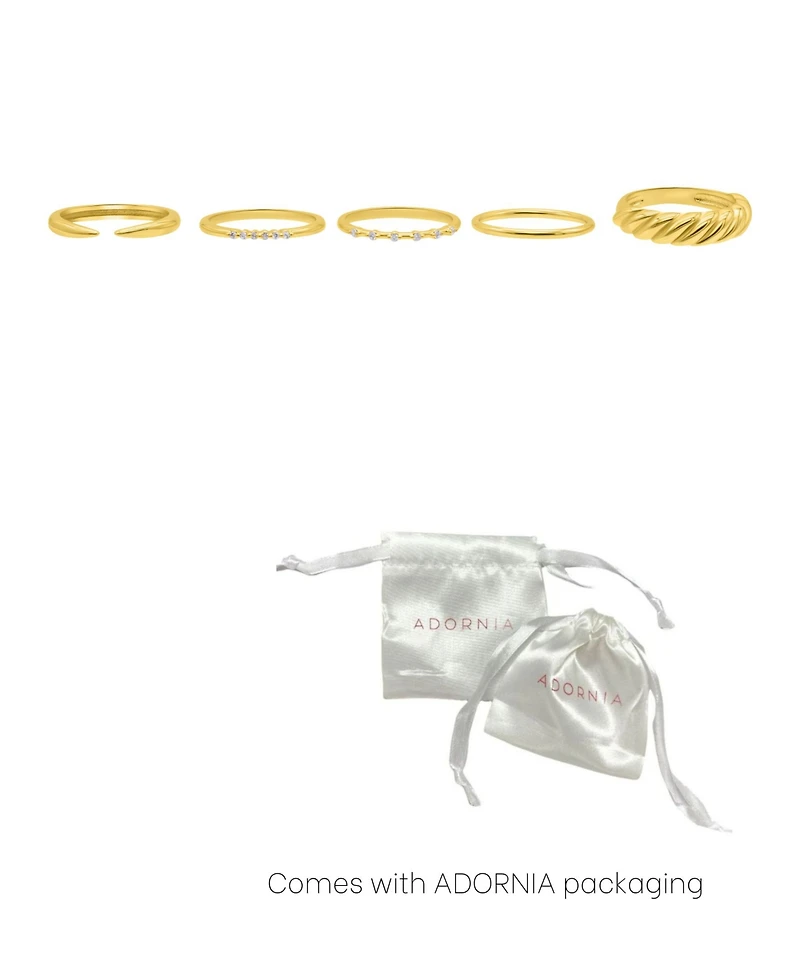 Adornia Gold Set of 5 Stacking Bands
