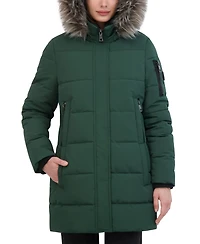 Nautica Women's Faux-Fur-Trim Hooded Puffer Coat