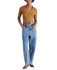 Steve Madden Women's Charlise Cropped Polo Sweater