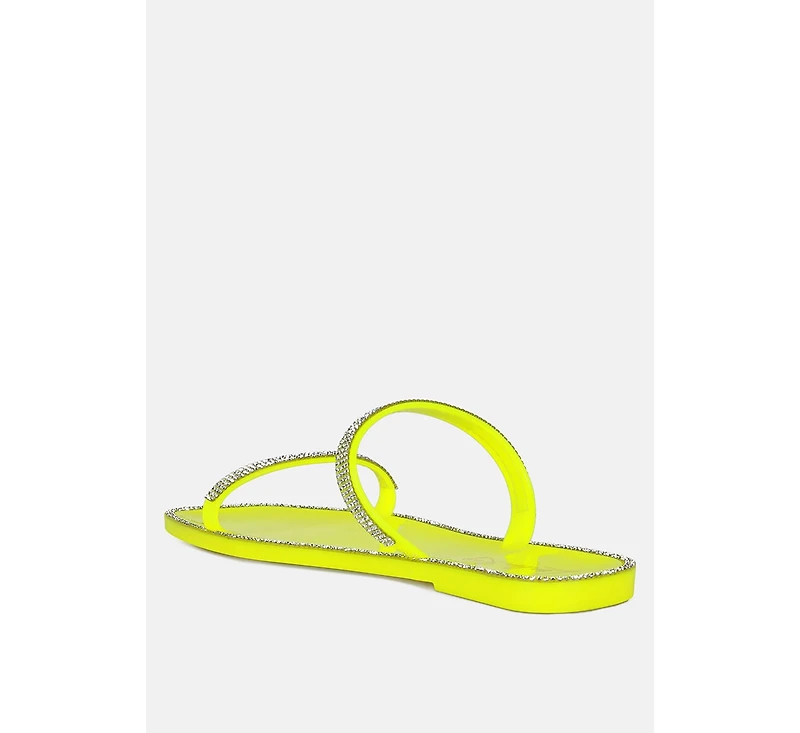 Fenta Diamante Detail Jelly Flats Women
