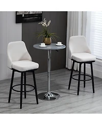 Homcom Modern Set of 2 Barstools, Swivel Kitchen Chairs with Steel Legs