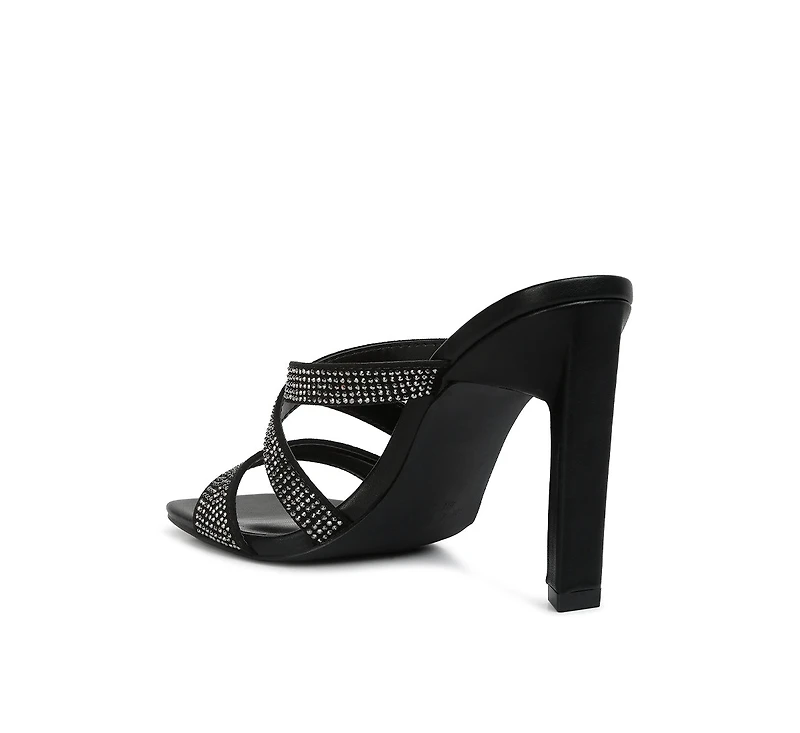 wapit rhinestone embellished straps sandals