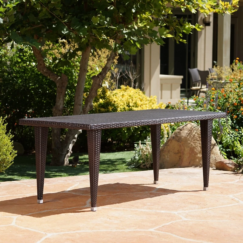 Streamdale Classic Iron & Wicker Outdoor Dining Table for 7