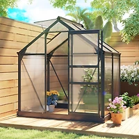 Outsunny 6' x 4' x 6.5' Large Polycarbonate Walk-in house,